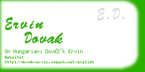 ervin dovak business card